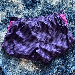 Old Navy Purple Athletic Shorts with Abstract Design